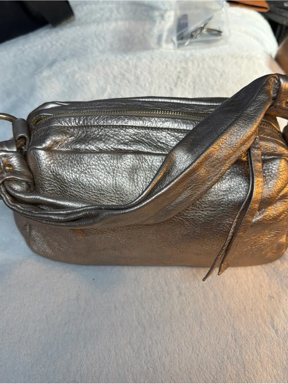Coach #13465 Metallic Bronze Leather Shoulder Bag - Women